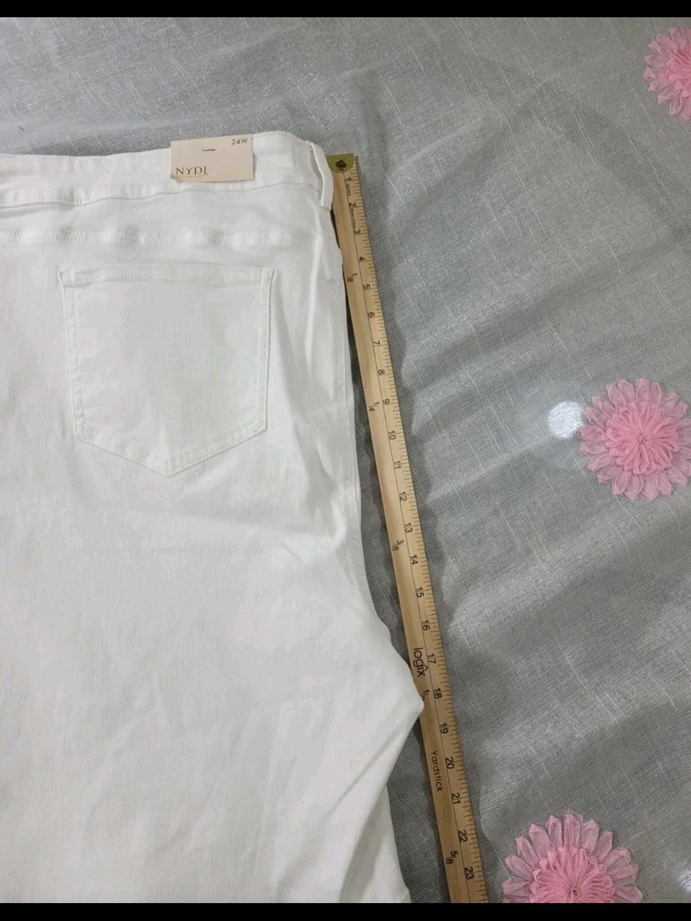 Nydj Women's Shorts Plus Size 24W Ella Side Slits Optic White Stretch New 20 - Picture 8 of 10